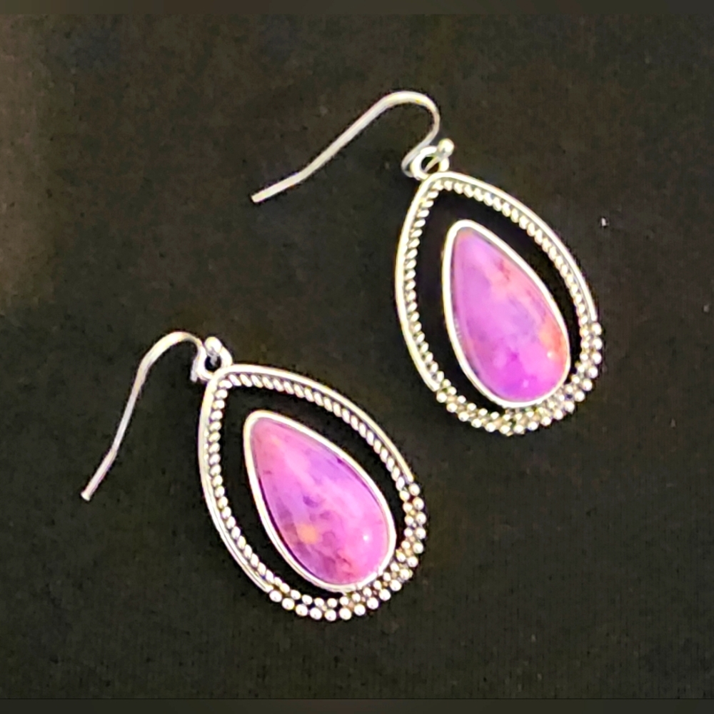 Silver & Purple Earrings